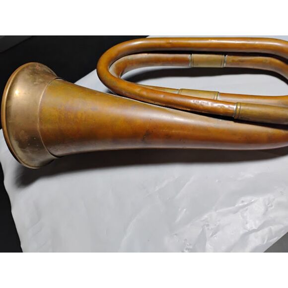 Vintage Antique Copper/Brass Calvary Bugle Signal Horn - Picture 5 of 10